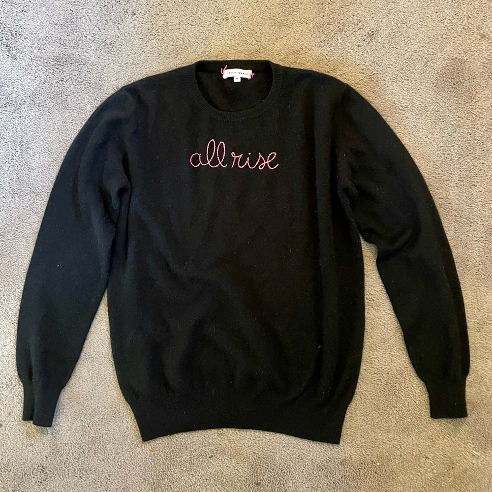 Lingua Franca black cashmere All Rise sweater medium